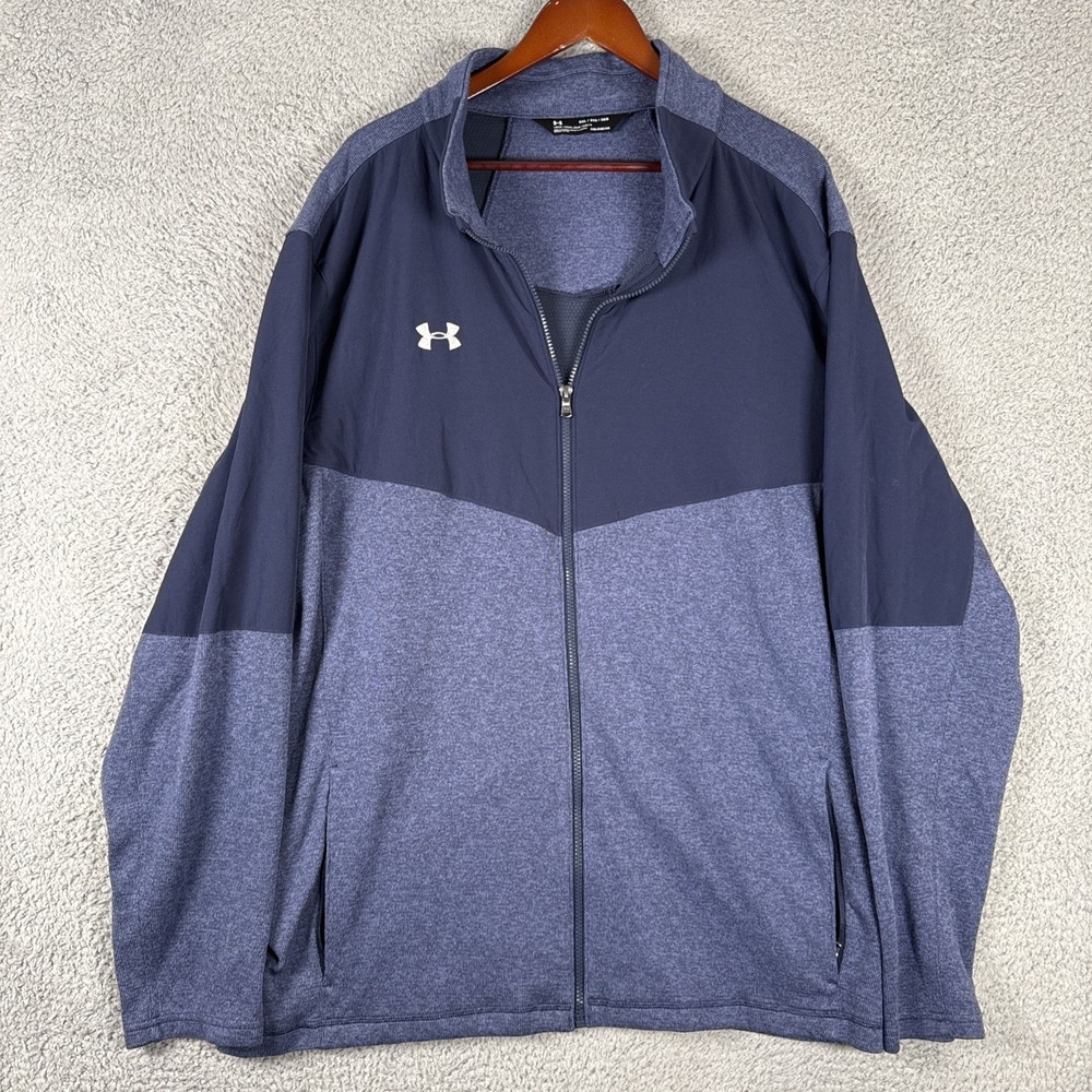Under Armour Jacket Mens 3XL Blue Peak Performance Cold Gear Full Zip 1305782